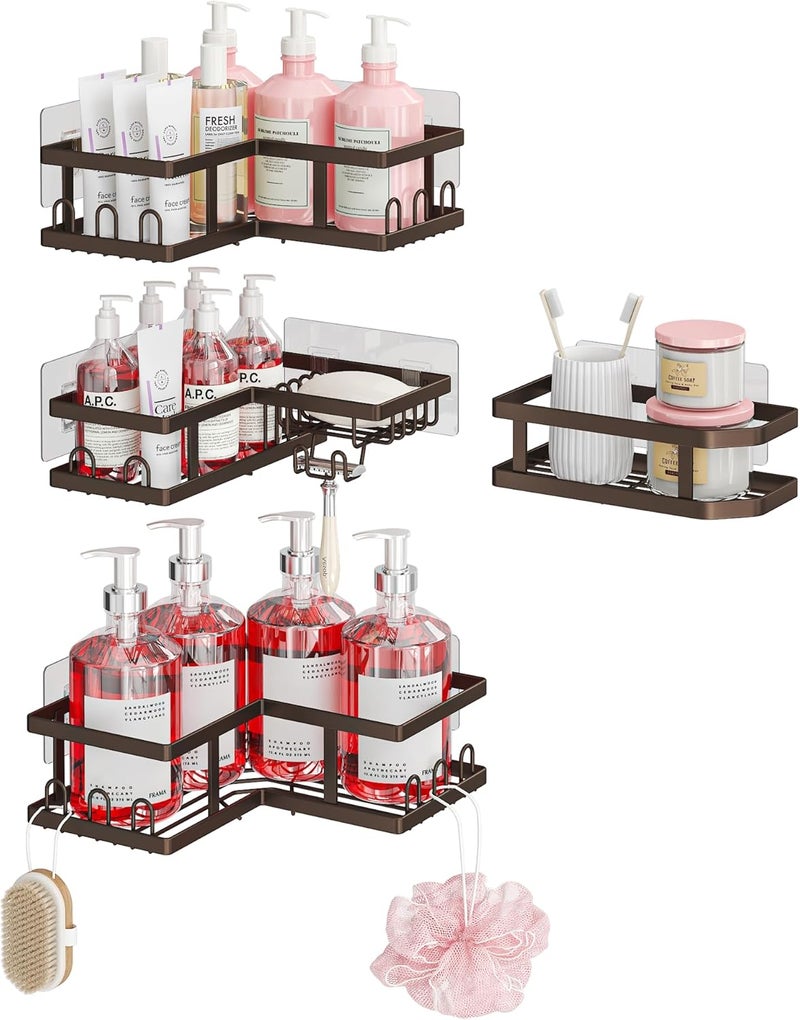 Youvip Corner Shower Caddy - Rust-Proof, Space-Saving, Easy to Install Organizer for Bathroom. Copper - Image 2